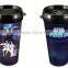 double wall insulated plastic changable paper inserts travel mugs