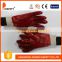 DDSAFETY Red Pvc Smooth Finished Glove With Cotton Liner