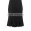 Fashion black peplum skirt with back dart for office ladies