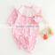 Romper Pink Frock With White Dots Girls White Rounded Collar Clothing Leggings
