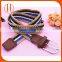 2016 Custom cheap braided canvas women waist belt