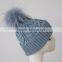 Myfur Top Selling Products Crochet Captain America Beanie Hat With Raccoon Fur Pom Pom Dinosaur in