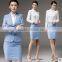 Juqian suits simple pattern blue women office uniform design women's elegant dress suit