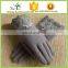 lady stylish women wool warmer gloves with lace trim magic finger golves