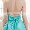 Free Shipping Cocktail Dress HMY-D270 Elegant Halter Satin Backless Bow Waist back Skirt Two pieces Prom Dresses Party Dress