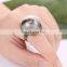 Exquisite Antique Copper Plated Zinc Alloy Round Glass Dry Dried Flower Dandelion Rings Vintage Jewelry