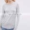 Cheap Wholesale 95% Cotton 5% Spandex Womens Longline Long Sleeve T Shirt Slim Fit Blank