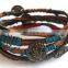Wholesale Hemp Women & Men Strand Braid Adjustable unisex Leather Bracelet Bangle Wristband