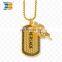 New hot selling custom fashion gold dog tag with chain for gifts