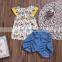 Lace fly sleeve floral tops shorts big sister little sister summer outfits infant romper sets baby girls matching clothes