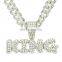 New Design 26 English Letter Pendant Jewelry Hiphops Cuban Chain 18K Gold Plated Zircon Necklace