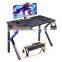 LGB light Gamer Specific Used Blue Gaming Desk Computer PC Racing Table with Headphone Hook