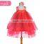 New style high waistband fluffy voile knee high dress refreshing red