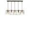 Metal Loft 5 Light Bar Hanging Light Fixture Iron Frame Room Restaurant Cable Gold Pendant LED Light