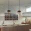 American small chandelier retro industrial style cafe hot pot restaurant farmhouse wooden pendant lights