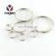 Fashion Custom Shape 10mm Round Edge Stainless Steel Keychain Split Ring