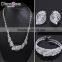 New Model China Wholesale Rhodium Plated Cubic Zirconia Bridal Indian Jewelry Set