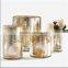 Copper Crackle Mercury Glass Vases/ Gold Mercury Glass Candle Holder/
