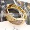 Stament leopard golden crystal enamel bangle for women