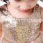 2016 Wholesale Baby Girls Stylish Gold Sequin Frocks Girls Fairy Design