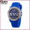 New design oulm quartz watches, diamond case watch, silicnoe blue watch for sale