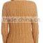 Factory Price Wholesale Womens Cable Knit Sweaters 100% Cotton Boat Neck Sweater