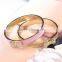China wholesale gold plated jewelry zinc alloy rhinestone bowknot bangle for girls