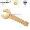 2016 high quality Hand tools non sparking striking open wrench spanner