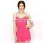 Fashion lady V Neck Pleated Waist Chiffon Playsuit Party Jumpsuit Shorts Beach Rompers With Glue Diamonds