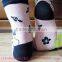 Women retro spell line cotton five fingers socks