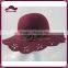 Wave Large brim and Star Pattern Felt Hat with Wool Flower