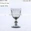 press drinking glass/Wine goblet,Hiball,DOF, Champagne flute color glass in smocky with Panel patern