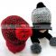 New design unisex knitting hat with the brim and scarf sets