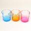 200ml Glass Drinking Cup Clear Juice Cup with Color Bottom