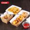 Disposable boat shape paper food tray for fried chips and sauce