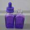 2015 China Colored Essential Oil Bottle Square Glass Bottles With Dropper