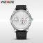 Man watches top 2016 stainless steel back water resistant genuine leather waterproof casual wrist watch