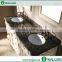 With double bowl size one piece bathroom sink and baltic brown granite countertop