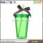 Eco-friendly double layer plastic tumbler clear with straw