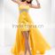 (MY5696) MARRY YOU Off-shoulder Beaded Yellow Evening Dress Open Front Prom Dress 2015