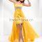 (MY5696) MARRY YOU Off-shoulder Beaded Yellow Evening Dress Open Front Prom Dress 2015