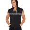 Men's blank plain sleeveless hoodies cotton gym zip hoodie
