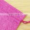 13cm*18cm Hot Pink Color Wholesale Custom Jute Bag Linen Cotton Bag