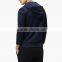 Plain dye zipper up navy blue hoodies for man