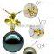 Elegant Silver Beads Charms Nature Butterfly Pearl Pendant