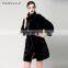 hot sale plus size black mink fur coat for women