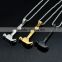 Wholesale Mens Antique Charm Gold Hammer Pendants Stainless Steel Necklace Bead Chain Jewelry