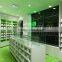 Green And White Color MDF Made Pharmacy Shelves