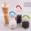 high borosilicate glass jar with plastic lid