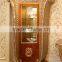 French Retro Baroque Style Display Cabinet/ Classic European Golden Double Door Cupboard Cabinet /Luxury Antique Glass Vitrine